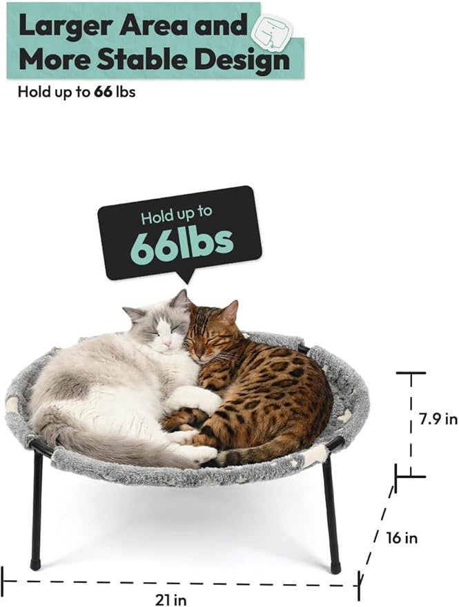Elevated Cat Bed, Glow-in-The-Dark Fabric Cat Hammock Bed - Image 6
