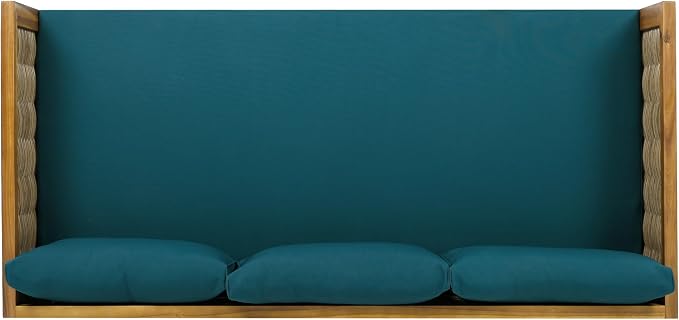 Merax 67.5" Outdoor Patio Daybed 3 Seater Sofa Bed, Acacia Wood Frame - Image 8