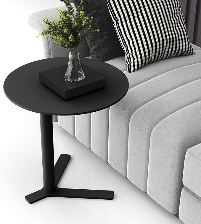 C Shaped Side Table End Coffee Tables, Unique Aesthetics Minimalist Accent by Unknown