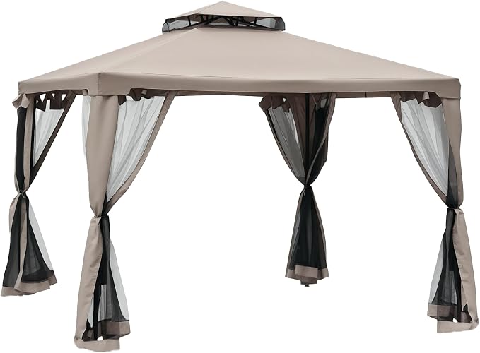 Outsunny 9.6' x 9.6' Patio Gazebo, Outdoor Canopy Shelter by Outsunny
