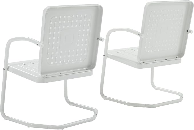 Crosley Furniture Bates 2-Piece Outdoor Chair Set, Retro Metal Patio Chairs - Image 5