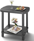 Outdoor Side Table, Adirondack Outdoor Patio Table, Bamboo Small Patio End by LEJANEOYE