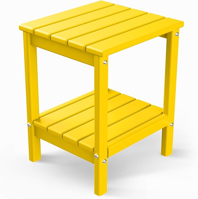 GREENVINES Adirondack-Outdoor-Side-Table | 14 x 13 Inches | HDPE Plastic | All by GreenVines