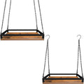 Plant Hanger Indoor, 2 Pack 16" Wooden Hanging Plant Holder by Lilybud--lily