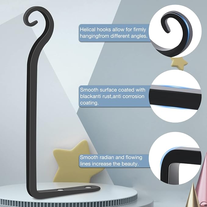 Gtongoko 2 Pack 10 Inch Metal Plant Hangers Wall Hooks - Image 4