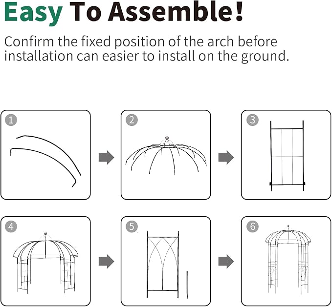 Garden Arches Arbors Birdcage Shape, Metal Pergola Pavilion Gazebo Enduring - Image 9