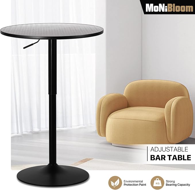 MoNiBloom Pub Round Table Silver Stripe Top - Image 7