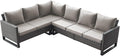 Belord Outdoor Sectional Sofa 6 Seater L Shaped Couch Wicker Patio Conversation by Belord