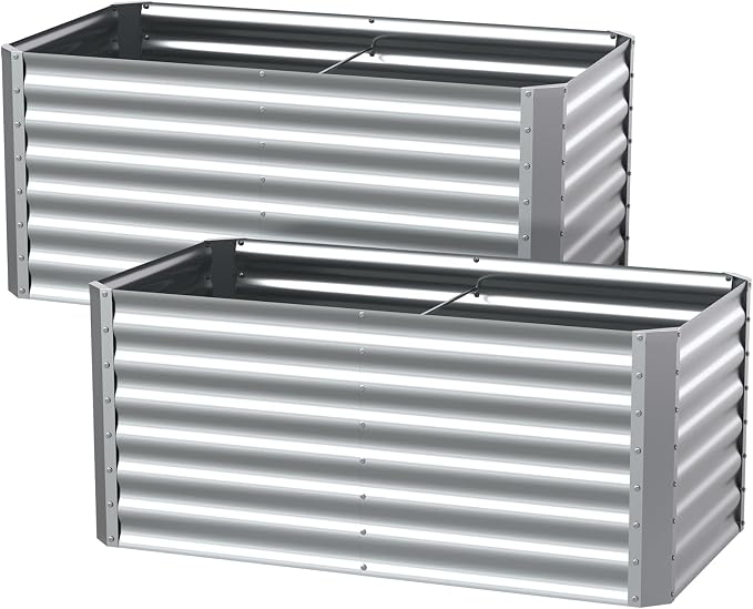 4X2X2ft Galvanized Raised Garden Bed, Outdoor Planter Box Metal Patio Kit - Image 8
