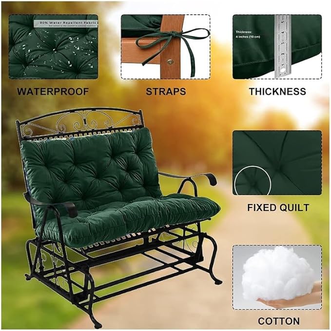 Swing Cushion Replacement Outdoor Porch Waterproof Bench Cushion 2-3 Seater - Image 4