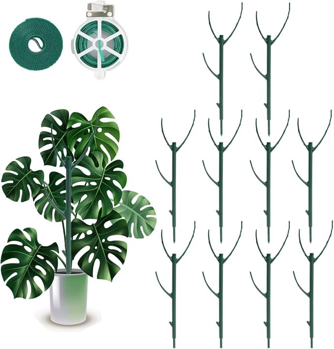 10 Pack Stackable Plant Support Stakes, 75inch Climbing Plant Sticks Structures by YOYOKIT