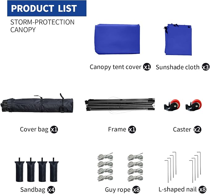10x10 Pop up Canopy Tent with Sidewalls, Heavy Duty Waterproof Sun Shade Canopy - Image 8