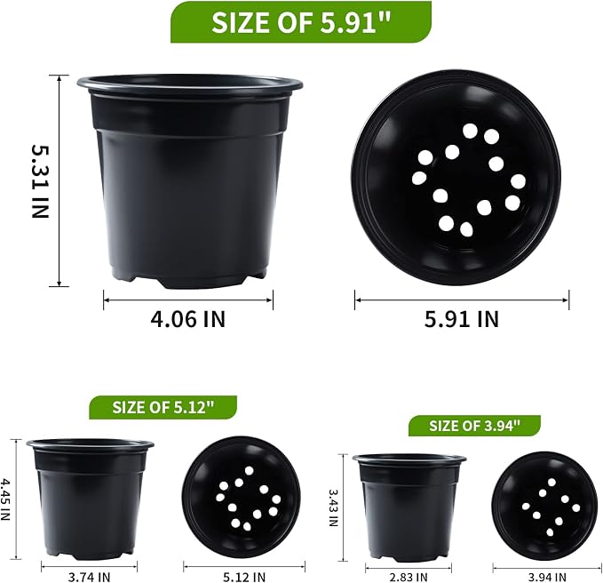 Oubest 30Pack Nursery Pots Plastic - Image 2