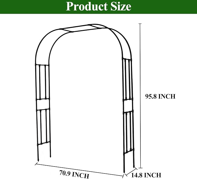 Garden Arch Trellis, 95.8" H x 70.9" W Garden Arch Arbor - Image 4