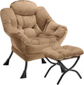 Lazy Chair with Folding Ottoman Modern Large Accent Chair, Contemporary Lounge by Congermom