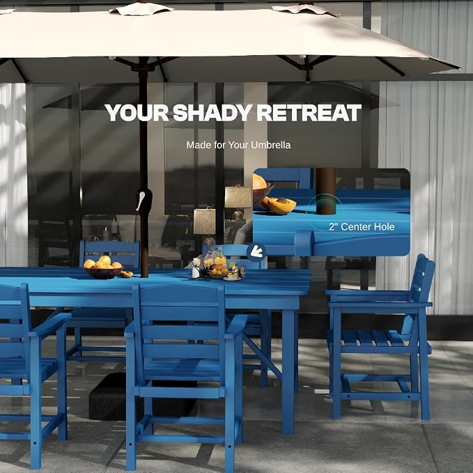 Outdoor HDPE Dining Set 5 Pieces, Patio Table - Image 3