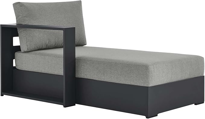 Modway Tahoe Aluminum Outdoor Chaise Lounge Gray - Image 3