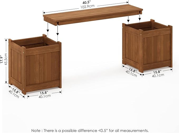 Furinno FG16011 Tioman Hardwood Flower Box - Image 4