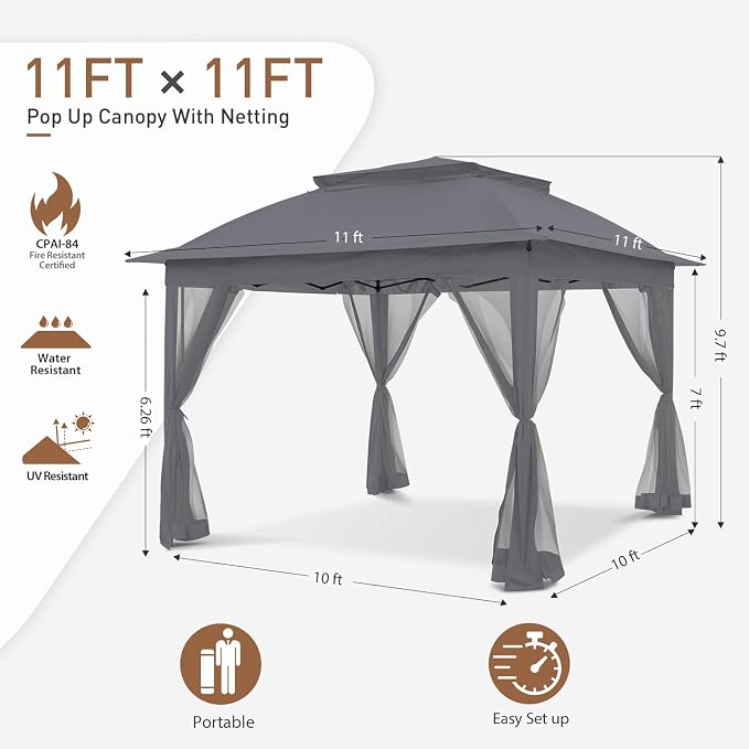 COOS BAY 11x11 Pop Up Gazebo - Image 3