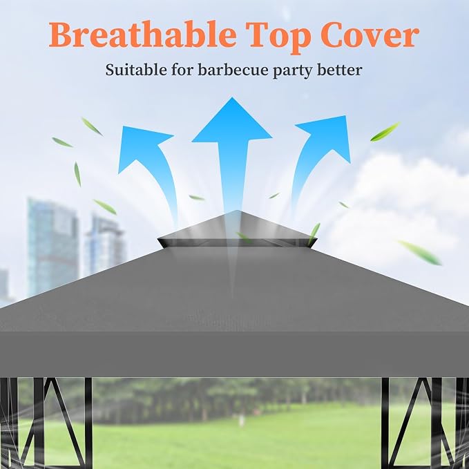 Gazebo Canopy Replacement 10x10ft Outdoor Shelter - Image 3
