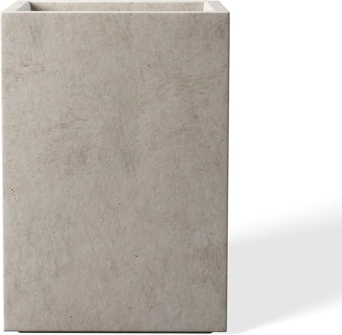Kante 12.6" H Tall Rectangular Concrete Planters, Outdoor Indoor Lightweight by Kante