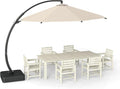 7-Piece White Outdoor Dining Set by PatioKingdom
