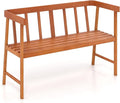 Tangkula Outdoor Eucalyptus Wood Bench, 2-Person Garden Bench by TANGKULA