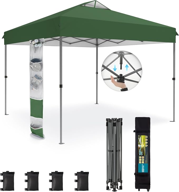 Sophia & William Canopy Tent Pop Up 10x10 ft, One Person Push Set Up Tent by SophiaWilliam
