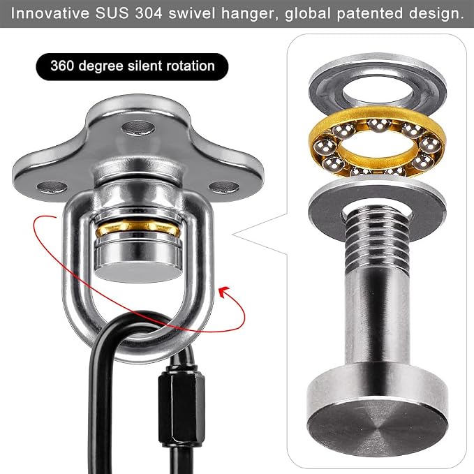 SELEWARE Heavy Duty Swing Hanger Bearing Swivel Hook, 360 Swivel Swing Hanger - Image 2