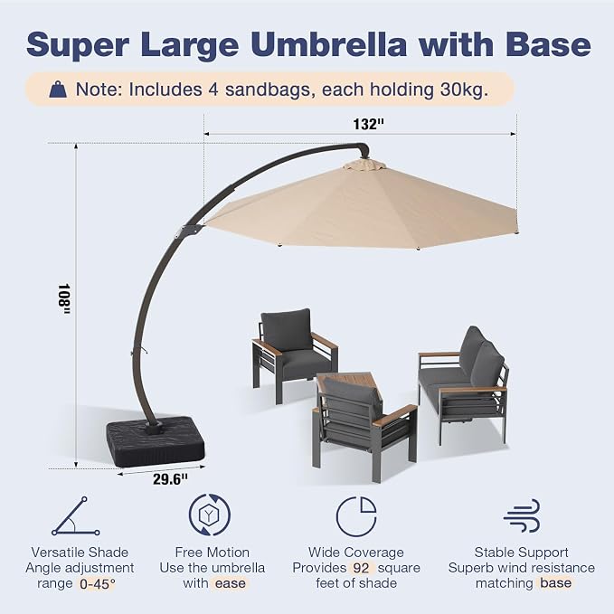 Aoxun Aluminum Patio Furniture Set - Image 6