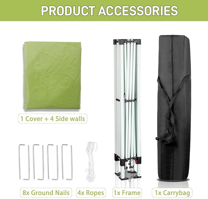 Outvita 6.5x6.5ft Pop Up Canopy Tent, Outdoor Instant Shelter Folding Canopy - Image 9