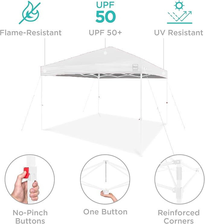 Best Choice Products 10x10ft Pop Up Canopy Tent, Outdoor Shade, 1 Person 1 - Image 4