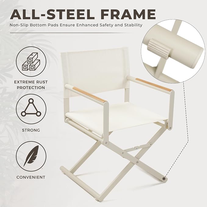 Grand patio 9-Piece Outdoor Dining Set, 8 Extra-Wide Folding Chairs & 1 - Image 6