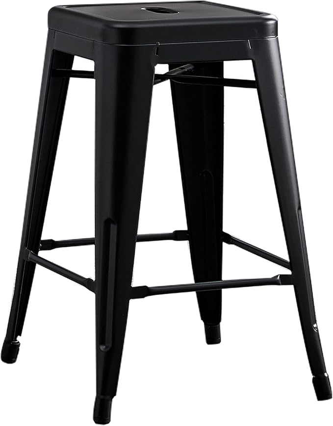 AC Pacific 24” Metal Backless Barstool Set of 2 – Country Rustic Style - Image 4