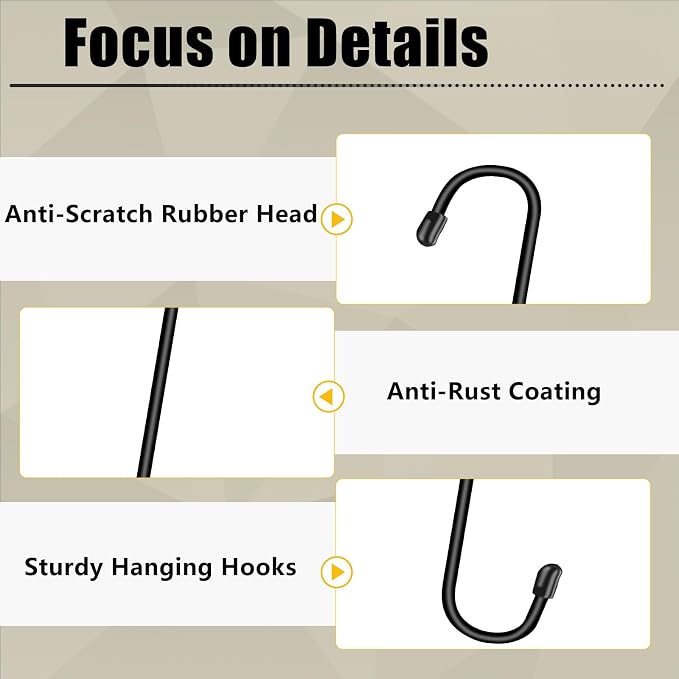 6 Pack 12 Inch Large S Hooks for Hanging Plants, Bird House, Kitchenware - Image 5