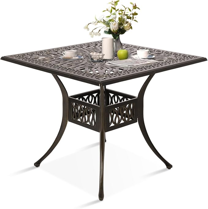 Patio Dining Table, Cast Aluminum Patio Table by Sumshadow