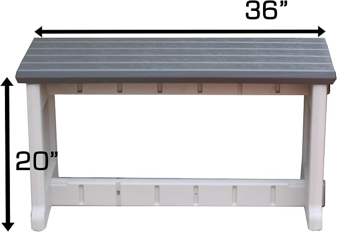Bench, Deep Grey Top with Warm Grey Sides, 1 Pack - Image 3