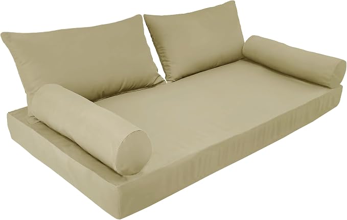 Twin Size Porch Swing Bed Mattress Cushion Cover Set, Waterproof Outdoor Daybed by Sqodok