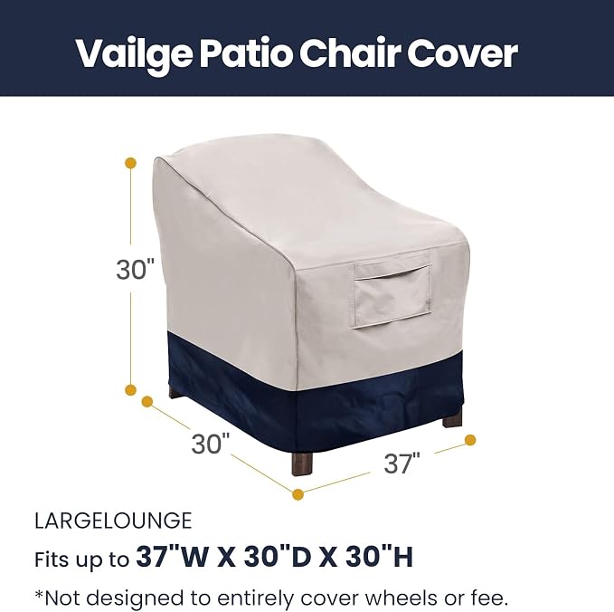 Vailge Patio Chair Covers, Lounge Deep Seat Cover, Heavy Duty and Waterproof - Image 2