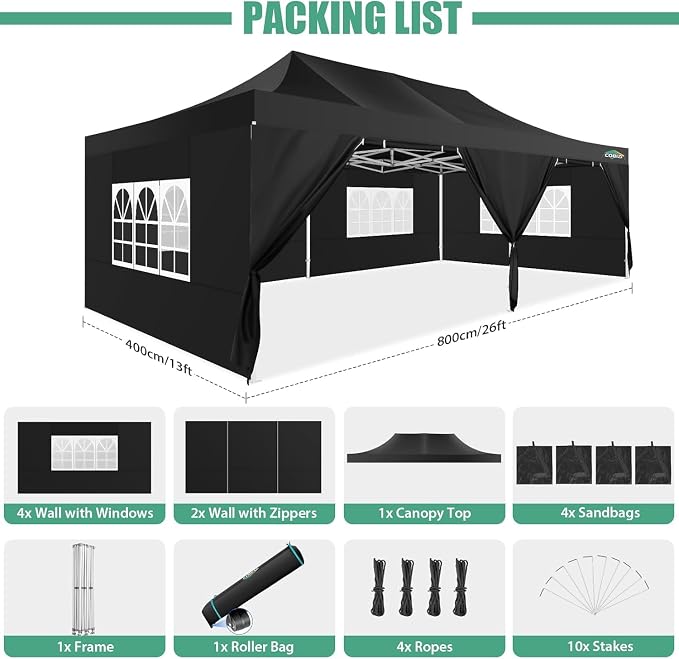 COBIZI 13x26 Heavy Duty Pop Up Canopy - Image 9