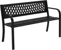 47in Outdoor Garden Park Bench, Outdoor Metal Porch Benches, Weatherproof Patio by Unknown
