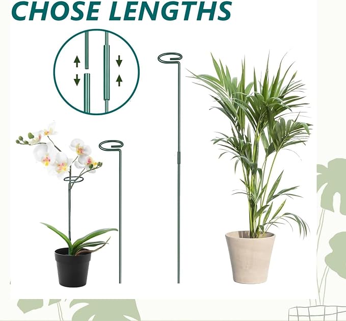 MAFONE 12 Pack 16inch Plant Support Stakes, Plant Stick Garden Single Stem - Image 7