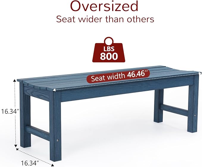 Stoog Backless Outdoor Bench, 2-Person Patio Benches - Image 3