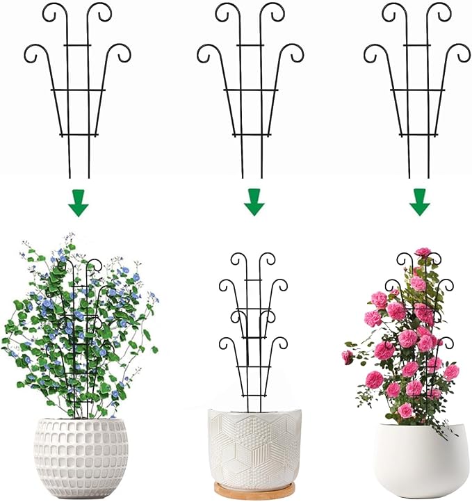 Garden Plant Trellis for Indoor Plants, Stackable Metal Trellis Supports for by Kichwit