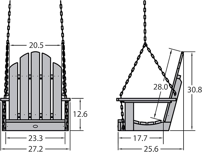 highwood Classic Westport Adirondack Single Seat 1-Person Porch Swing - Image 4