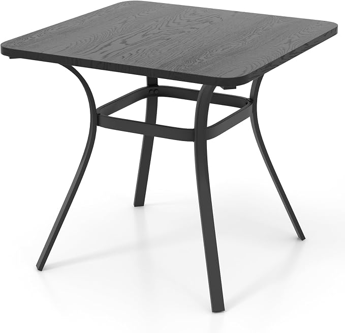 Giantex Patio Dining Table, 32”x32”x29” Outdoor Table, Heavy-Duty Metal Square - Image 9