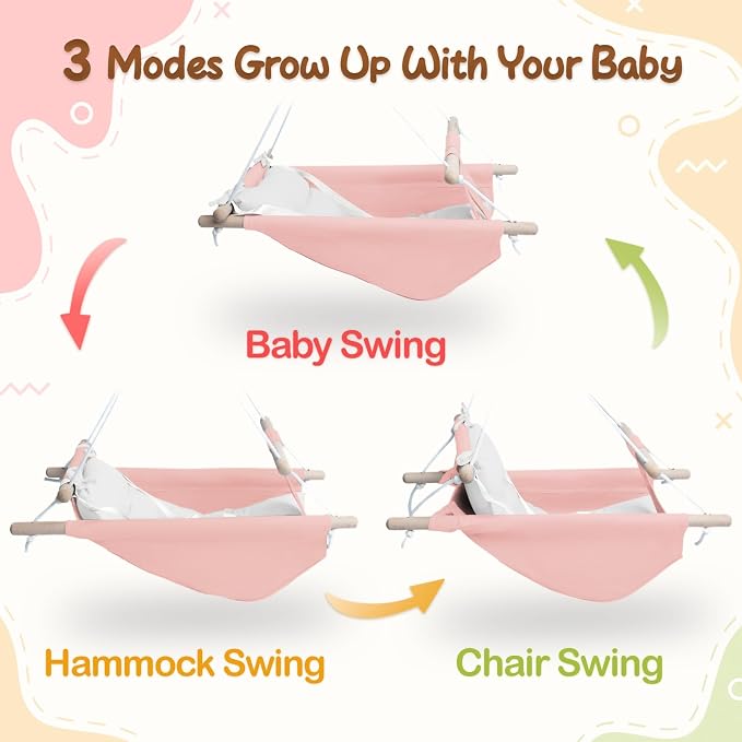 Baby Swing Indoor and Outdoor, Canvas Hammock Swing - Image 2
