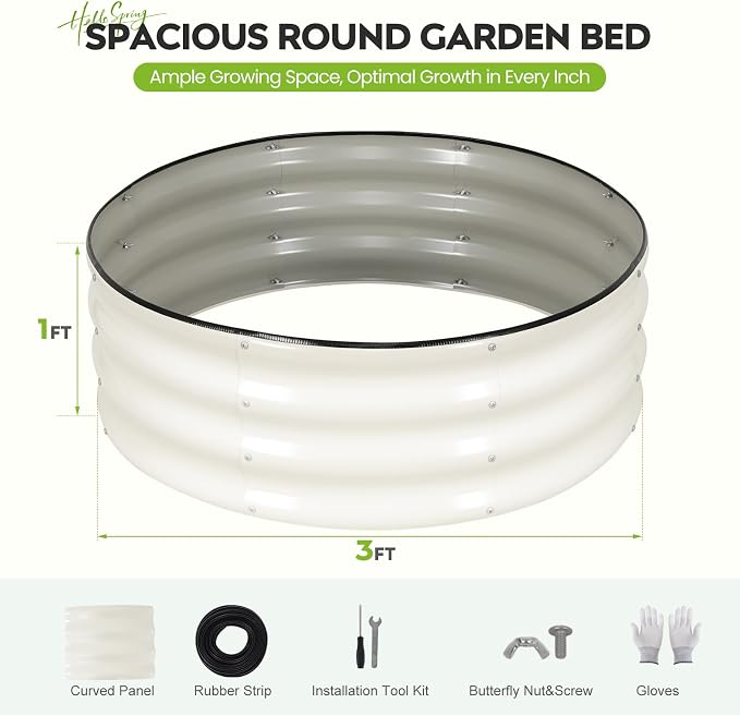 ZORMY Galvanized Raised Garden Bed Outdoor, Round Metal Planter Boxes 2 Pcs - Image 2