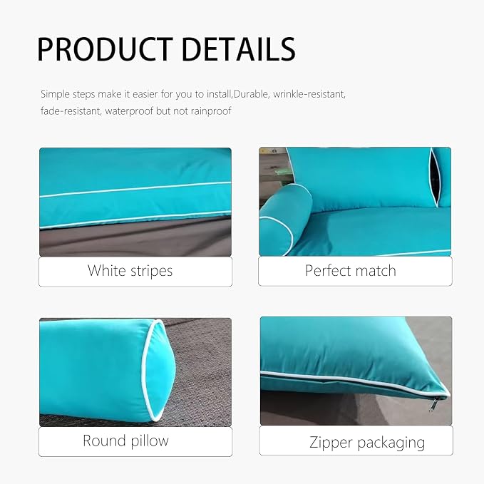 Outdoor Daybed Cushion Cover Twin, Waterproof Twin Size Outdoor Daybed Mattress - Image 6