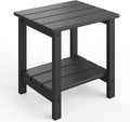 GarveeLife Adirondack Outdoor Side Table 18 x 15 in, HDPE 2-Tier Patio Side by GarveeLife